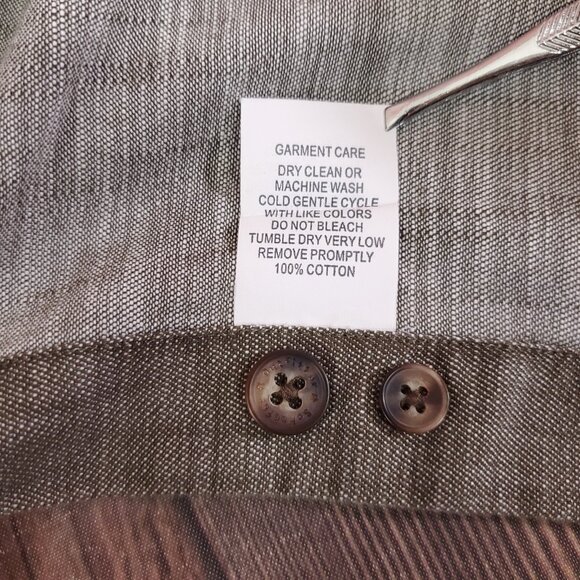 Schaefer Outfitter Mens Large Button Down LS Western Shirt Cowboy Khaki 7070 - Picture 9 of 12